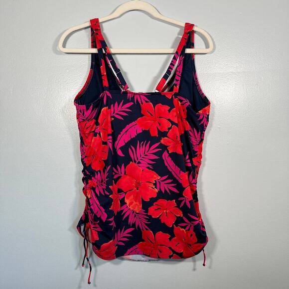 Lands’ End Underwire V Neck Tankini 14 Kauai Floral - Picture 2 of 6
